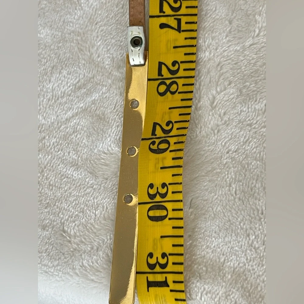 Vintage leather and gold tone belt